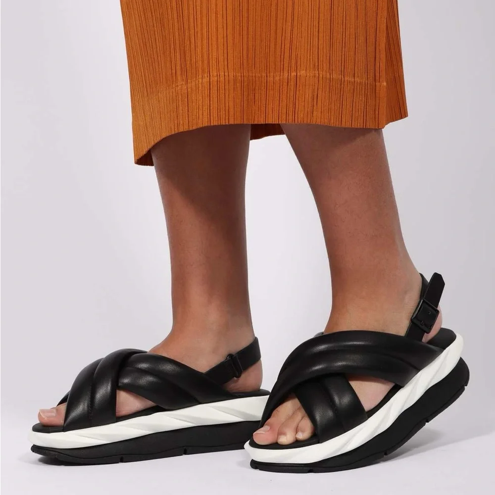 4CCCCEES Cross-Strap Mellow Sandals Black and White Size 39 / 8.5 - Picture 6 of 16